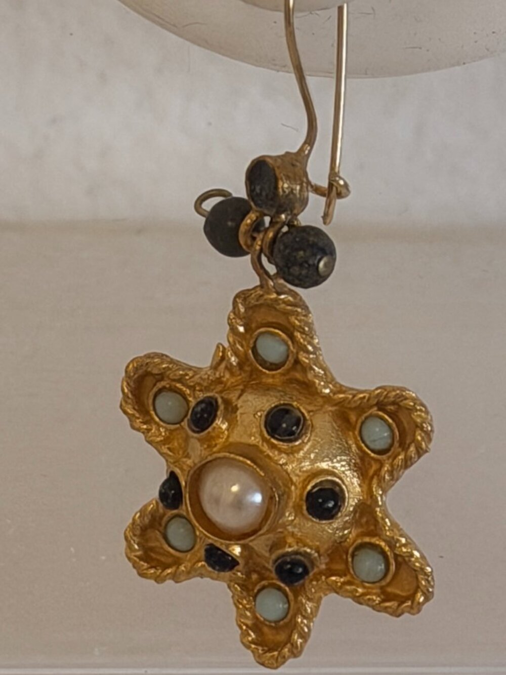 Traditional Turkish Ottoman Earrings Costume 24kt Gold over bronze NWT - Picture 3 of 7